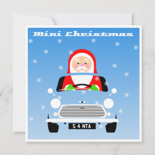 Tarjeta Mini coche original clásico de Navidad