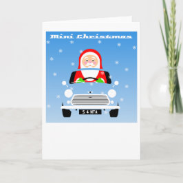 Tarjeta Mini coche original clásico de Navidad
