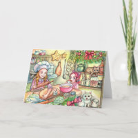 Mini cocinero en la cocina