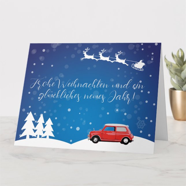 Tarjeta Mini Cooper Grußkarte Weihnachten Silvester (Planta pequeña)