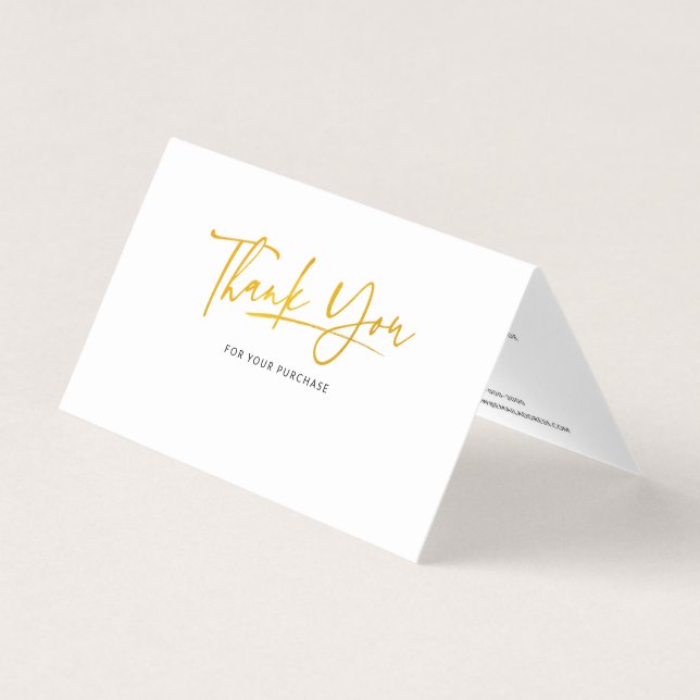 Tarjeta Mini de agradecimiento de mano con logotip (Anverso)