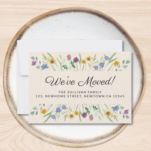 Tarjeta Mini de Anuncio de Mudanza Floral (Subido por el creador)