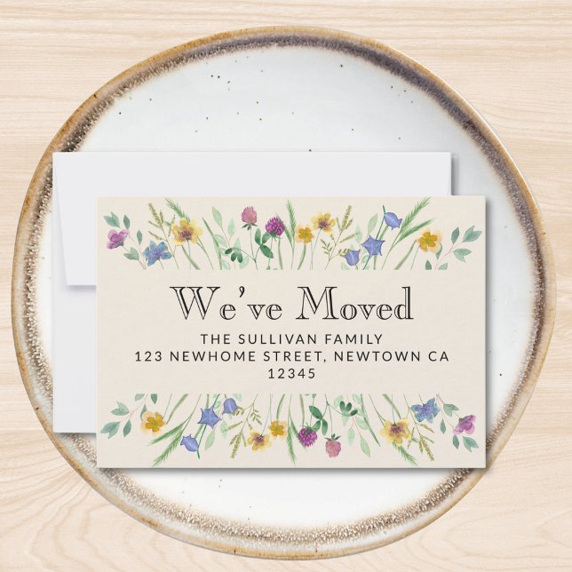 Tarjeta Mini de Anuncio de Mudanza Floral (Subido por el creador)