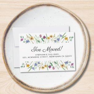 Tarjeta Mini de Anuncio de Mudanza Floral