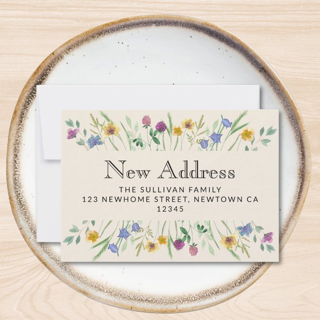 Tarjeta Mini de Anuncio de Mudanza Floral de Nueva (Subido por el creador)