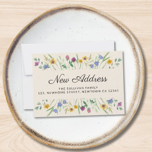 Tarjeta Mini de Anuncio de Mudanza Floral de Nueva