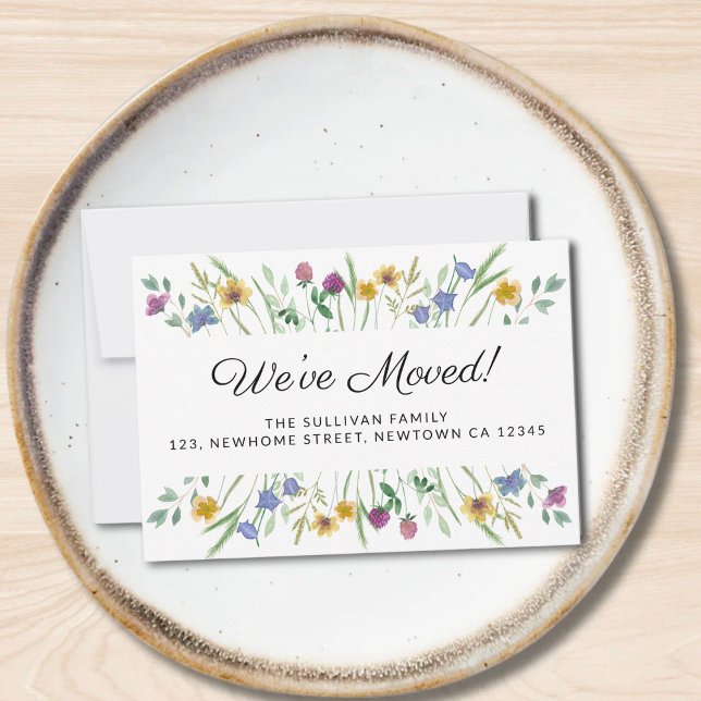 Tarjeta Mini de Anuncio de Mudanza Floral Nos Muda (Subido por el creador)