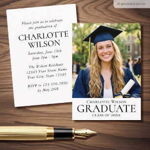 Tarjeta Mini de Invitación de Graduación Clásica 2