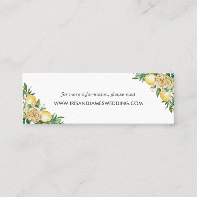 Tarjeta Mini de la web del Boda de verde floral de (Anverso)