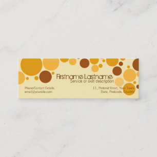Tarjeta Mini de Negocio Burbujas de Crema Retro