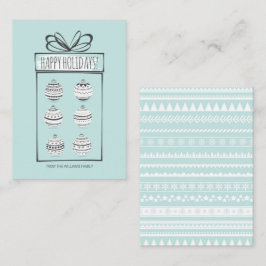 Tarjeta Mini de nota navideña para Ornamentos navi