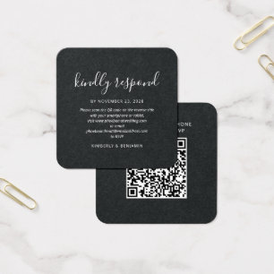 Tarjeta Mini de RSVP de Boda con Código QR de Letr