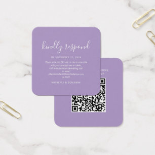 Tarjeta Mini de RSVP de Boda sin Contacto con Códi