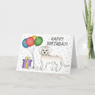 Tarjeta Mini Goldendoodle de dibujos animados Cumpleaños f