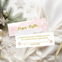 Tarjeta Mini Sorteo de Pañales Santa Baby Girl