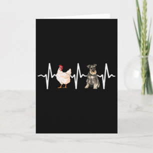 Tarjeta Miniatura de Schnauzer de pollo gallina latido del