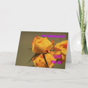 Tarjeta MINIATURA del ANIVERSARIO del ROSA