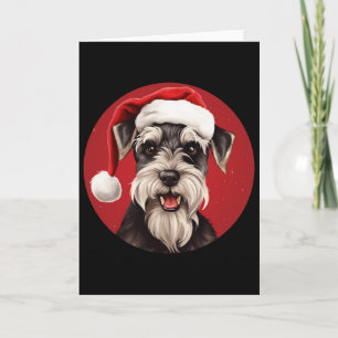 Tarjeta Miniatura Schnauzer Divertida Navidad Mamá Papá Am