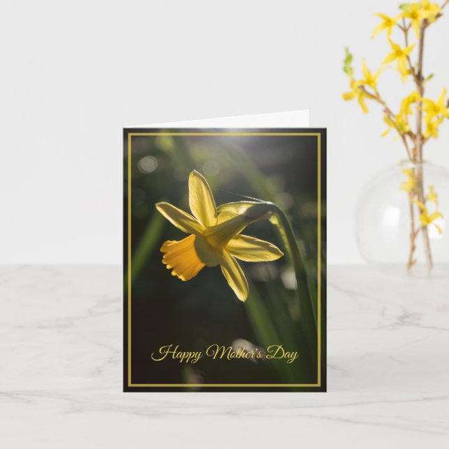 Tarjeta Miniature Daffodil Mother's Day (flor amarilla)