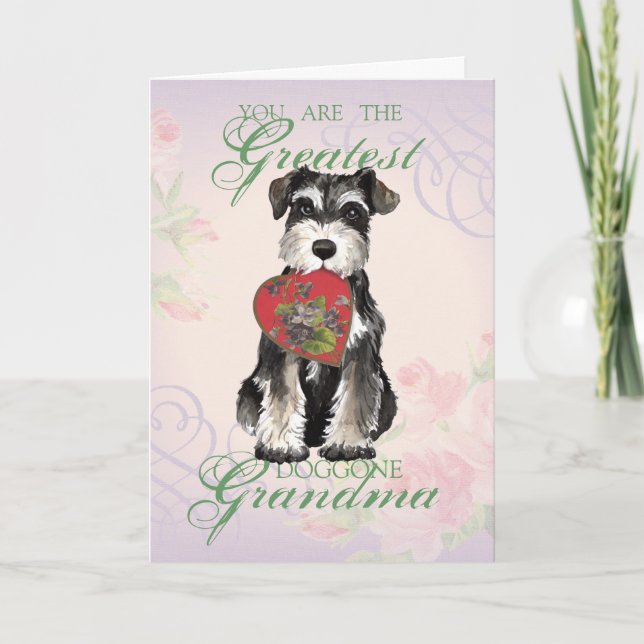 Tarjeta MIniature Schnauzer Heart Grandma (Anverso)