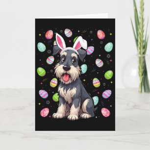 Tarjeta Miniature Schnauzer perro caza huevos de Pascua or