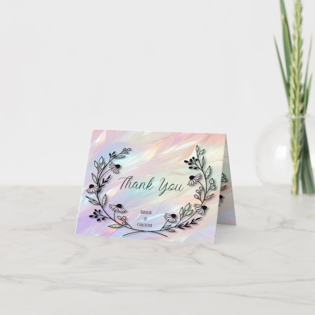 Tarjeta Mínima De Agradecimiento De Flor (Anverso)