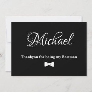 Tarjeta mínima de agradecimiento para el hombre bl