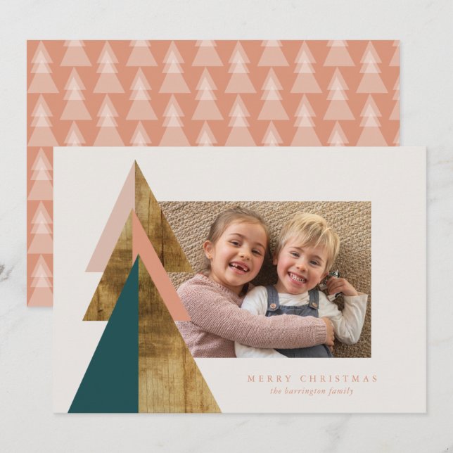 Tarjeta mínima de árbol de Navidad (Anverso / Reverso)