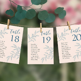 Tarjeta mínima de la tabla de asientos del Boda de