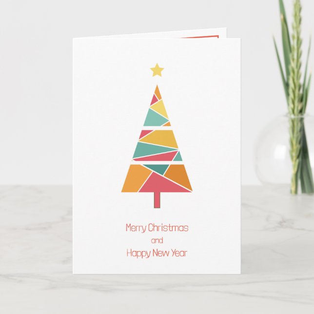 Tarjeta mínima de Navidades de árbol de Navidad (Anverso)