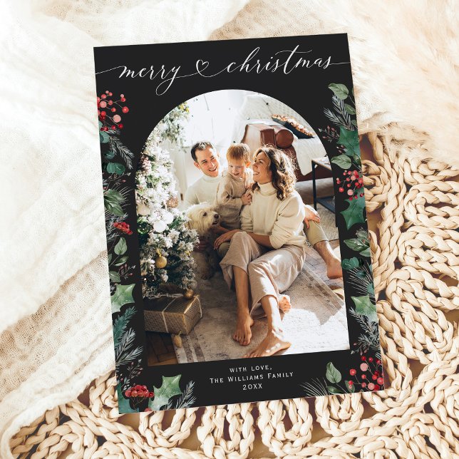 Tarjeta mínima de Navidades de arco fotográfico bl (Subido por el creador)