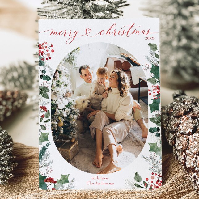 Tarjeta mínima de Navidades fotográficos de color  (Subido por el creador)