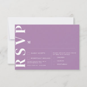 Tarjeta Mínima de RSVP Violeta Africana