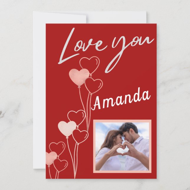 Tarjeta Mínima Feliz Día de San Valentín (Anverso)