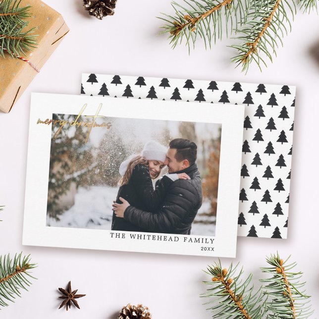 Tarjeta Mínima Fotos Oro Feliz Navidad (Subido por el creador)