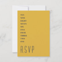 Tarjeta Mínima Gold Blue New Year's RSVP