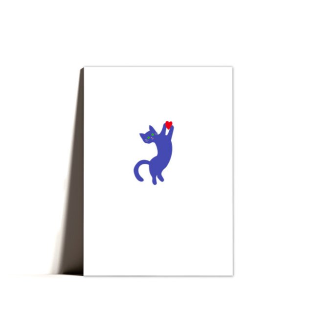 Tarjeta mínima para Día de San Valentín gatos dive (Subido por el creador)