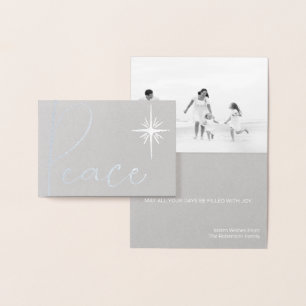 Tarjeta mínima para Navidades de fotos en blanco y