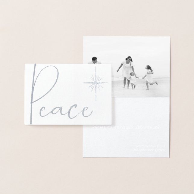 Tarjeta mínima para Navidades de fotos en blanco y (Demostración)