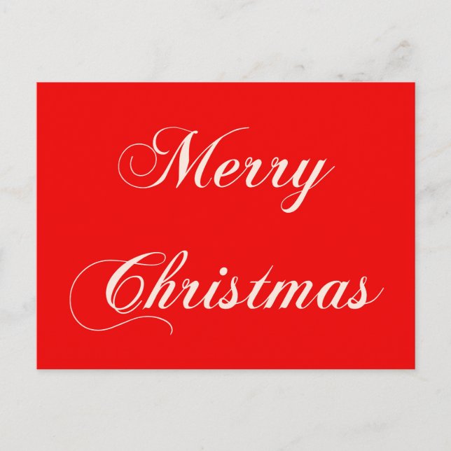 Tarjeta mínima simple de Navidades con color rojo  (Anverso)