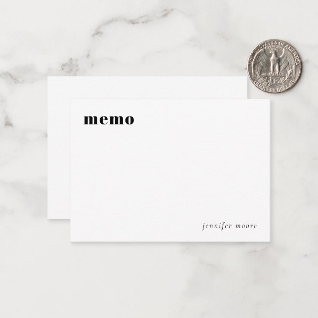 Tarjeta Mínima Simple Memo Planner Note (Anverso/Reverso In Situ)