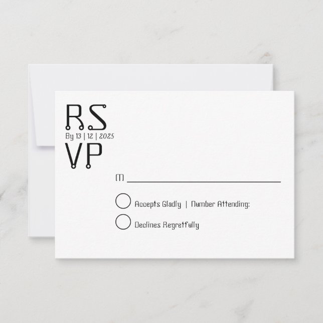 Tarjeta mínima simple rsvp (Anverso)