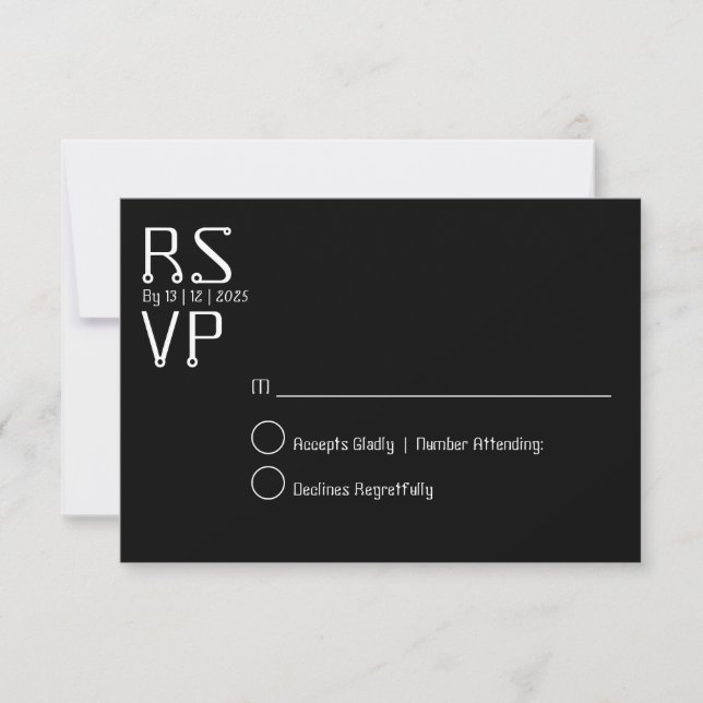 Tarjeta mínima simple rsvp (Anverso)