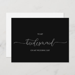 Tarjeta Mínima Simple Script Bridesmaid Gracias