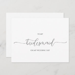 Tarjeta Mínima Simple Script Bridesmaid Gracias