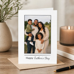 Tarjeta Minimal Blanco Moderno Día del Padre Familia