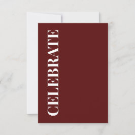 Tarjeta Minimal CELEBRATE | Deep Red Holiday Greeting