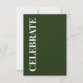 Tarjeta Minimal CELEBRATE | Forest Green Holiday Greeting