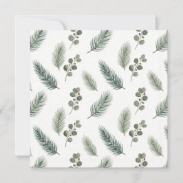 Tarjeta Minimal Christmas Pine Pattern, Scandi Style
