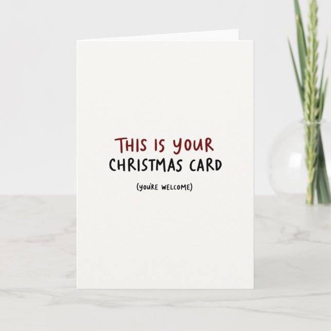 Tarjeta Minimal Effort Christmas Card Funny Simple Holiday (Anverso)
